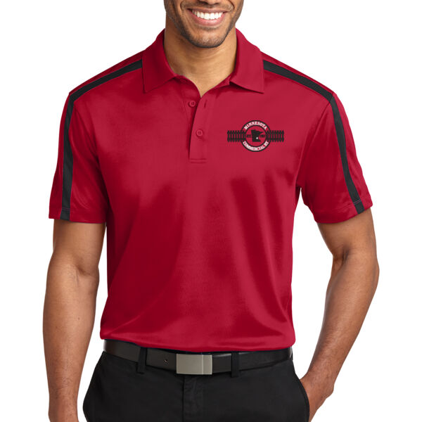Port Authority® Silk Touch™ Performance Colorblock Stripe Polo - Embroidered Logo Thumbnail